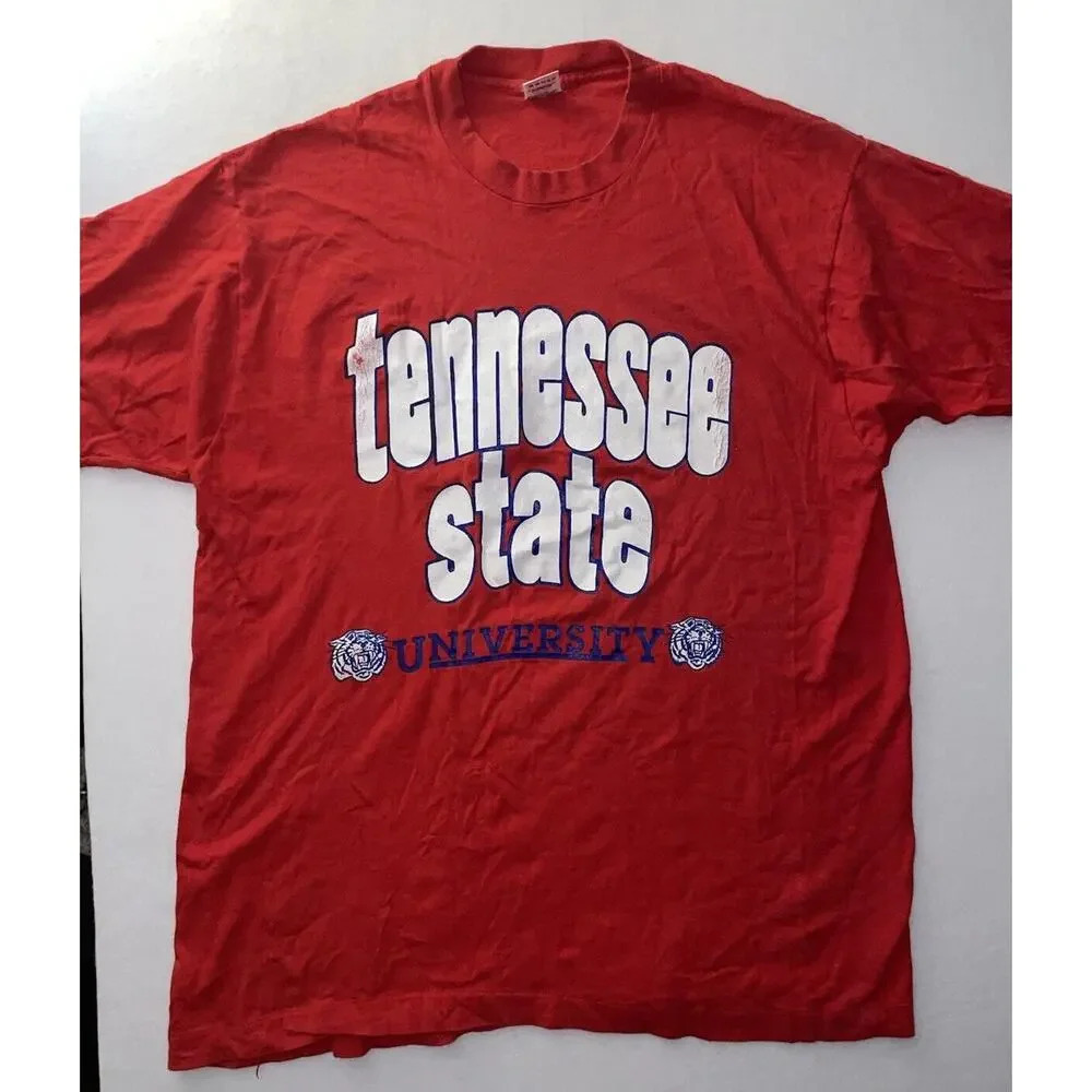 Vintage Tennessee State University HBCU 2000 T Shirt Red Tigers Y2K Mens 2XL‎